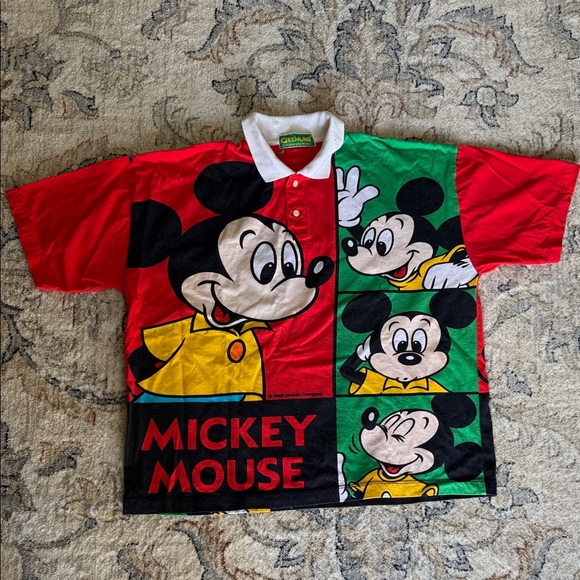 vintage 90sDisney Store Mickey Mouse Most Valuable Mouse Polo Shirt.